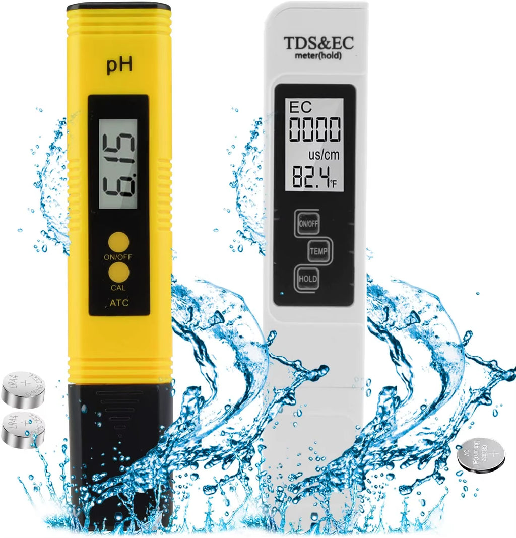 TDS Meter Digital Water Tester Digital 0-14 PH Meter Tester 0-9990Ppm TDS&EC LCD Water Purity PPM Aquarium Filter with Batteries